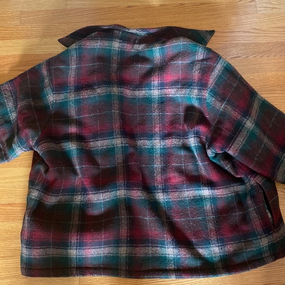 Woolrich Vintage Sherpa Flannel Plaid coat jacket shacket with pockets - Picture 6 of 12